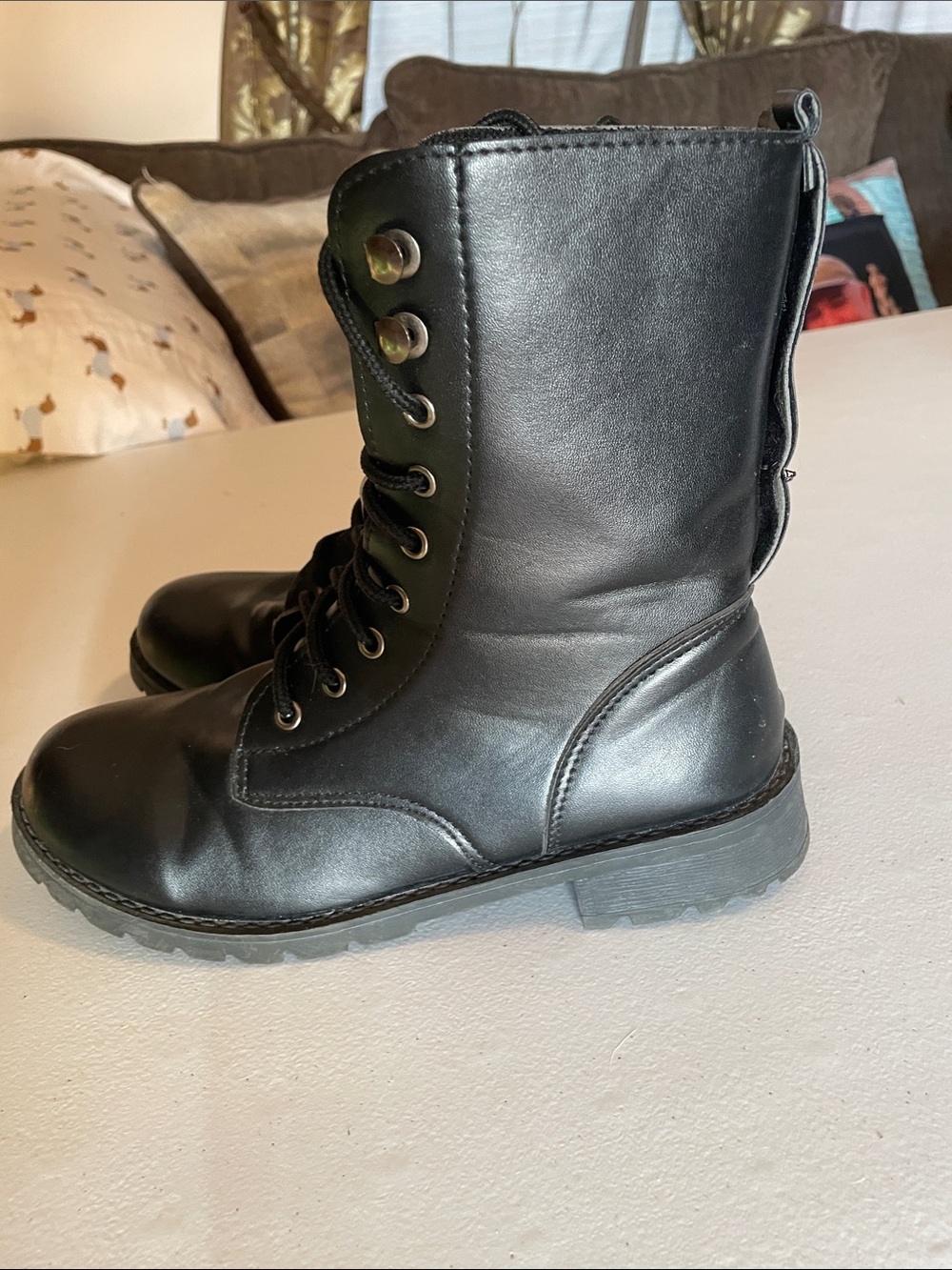 Black Combat Moto Boots - Unbranded (bag 3) - Picture 2 of 5